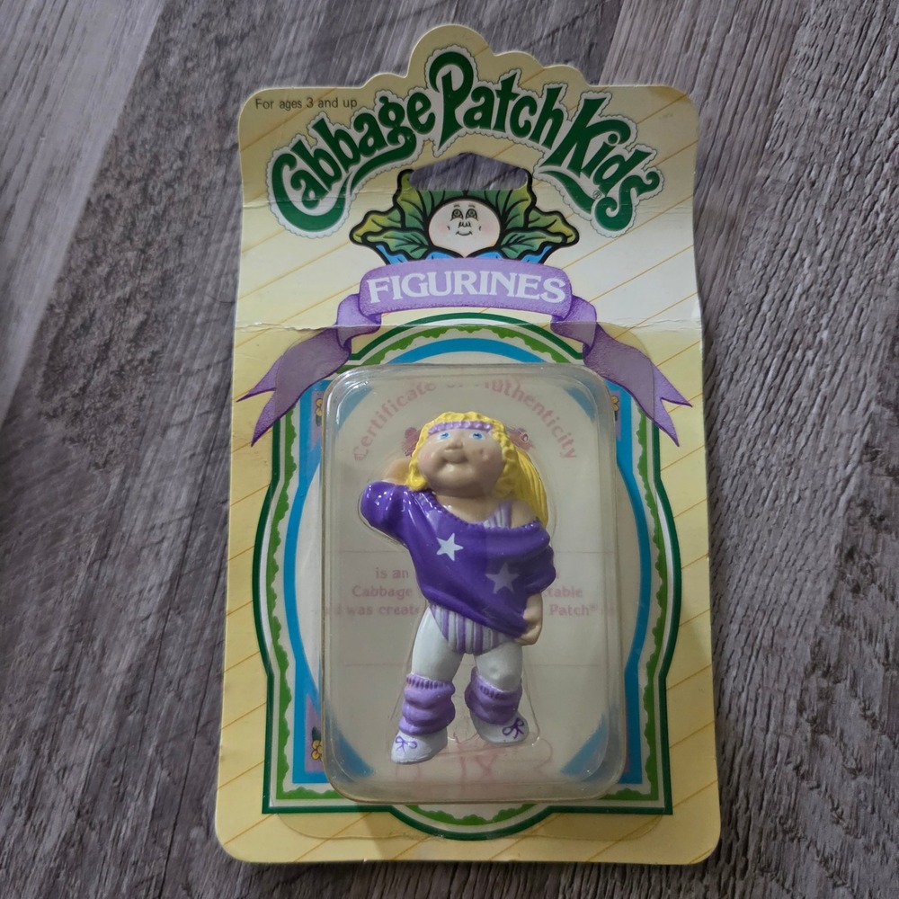 Vintage 1985 Cabbage Patch Kids Figurine Panosh Place Purple Aerobics Star 27170